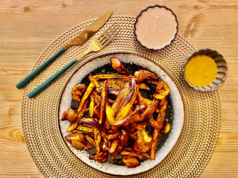 Frites de patates douces et allocos